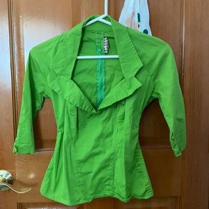 Pinupgirl Clothing Original Doris Top in Green
